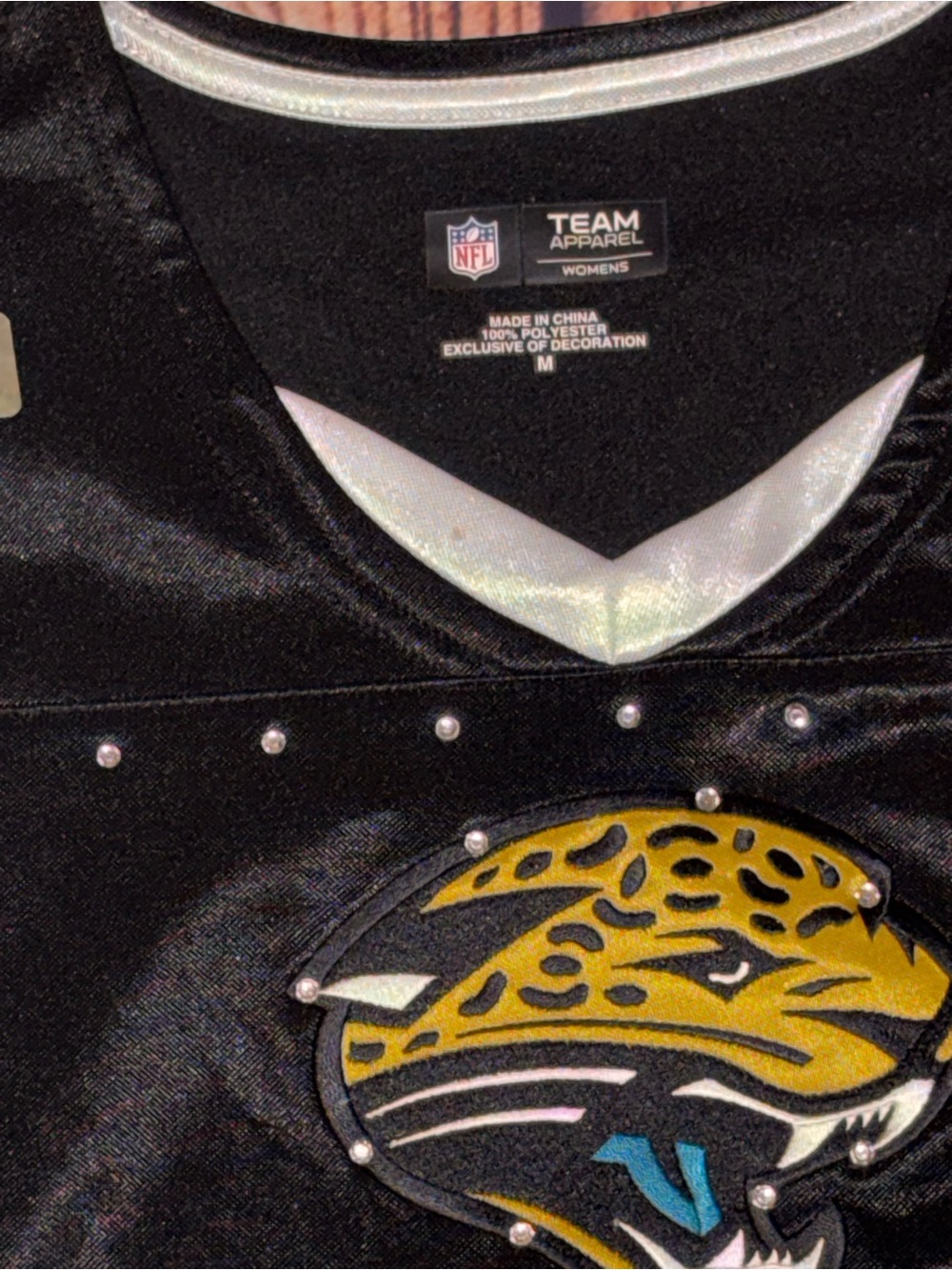 NFL Black Short-Sleeve Women's Embellished Jersey Jacksonville Jaguars - Picture 3 of 5